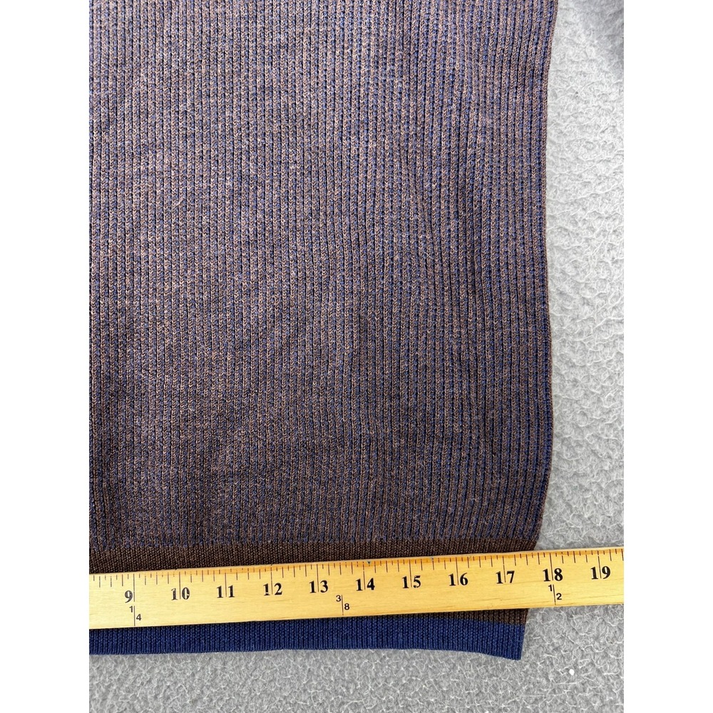 ROBERT GRAHAM Whalen Wool Quarter Zip Sweater Mens Size Large Brown Navy Stretch - Picture 7 of 15